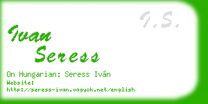 ivan seress business card